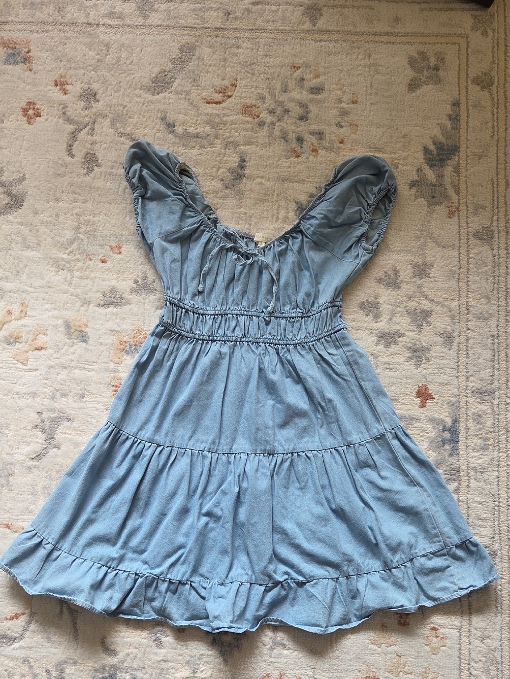Light Blue Tiered Ruffle Dress